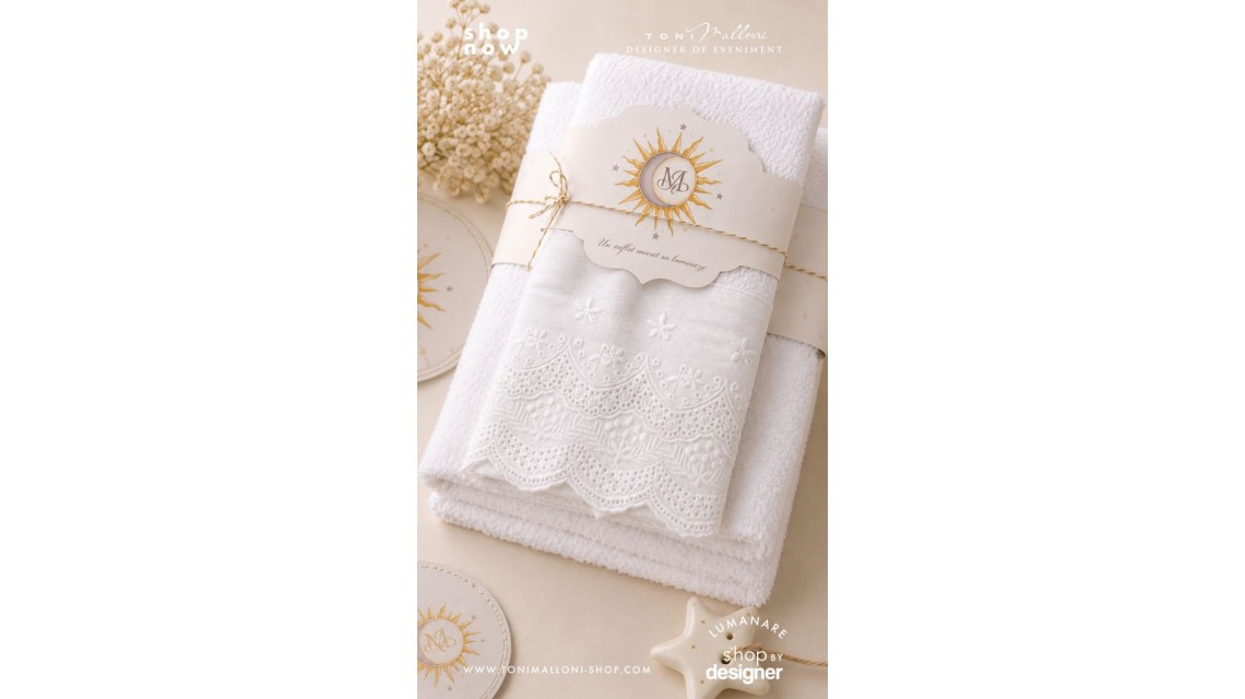 Trusou de Botez Soare și Lună Monogramă Personalizată pentru Băieți 8